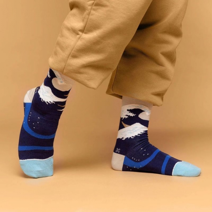 Socken Kunstwerke - Hokusai "Die große Welle vor Kanagawa"